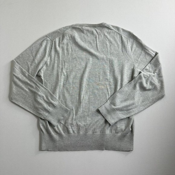 Polo Ralph Lauren Cotton/Cashmere Blend V-Neck Sweater Gray Mens Size LARGE - Picture 2 of 9